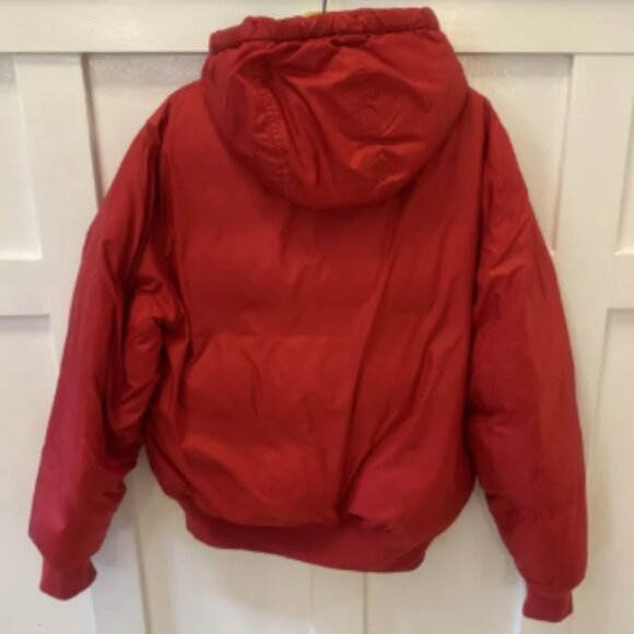 POLO By Ralph Lauren Down Puffer Jacket Men Size:L Full Zip Hooded Red Thick Y2K - Picture 2 of 11